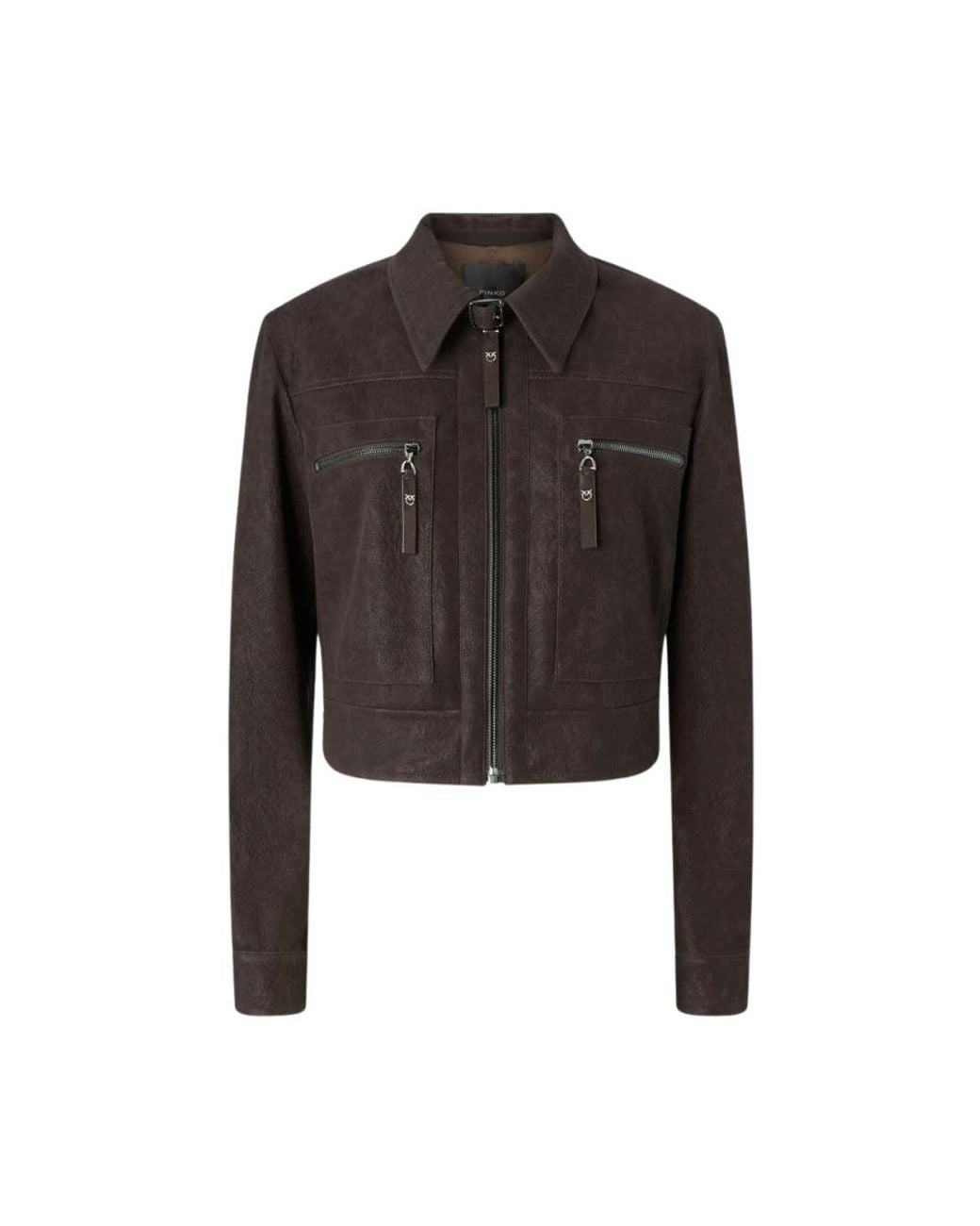 Pinko Black Leather Jackets