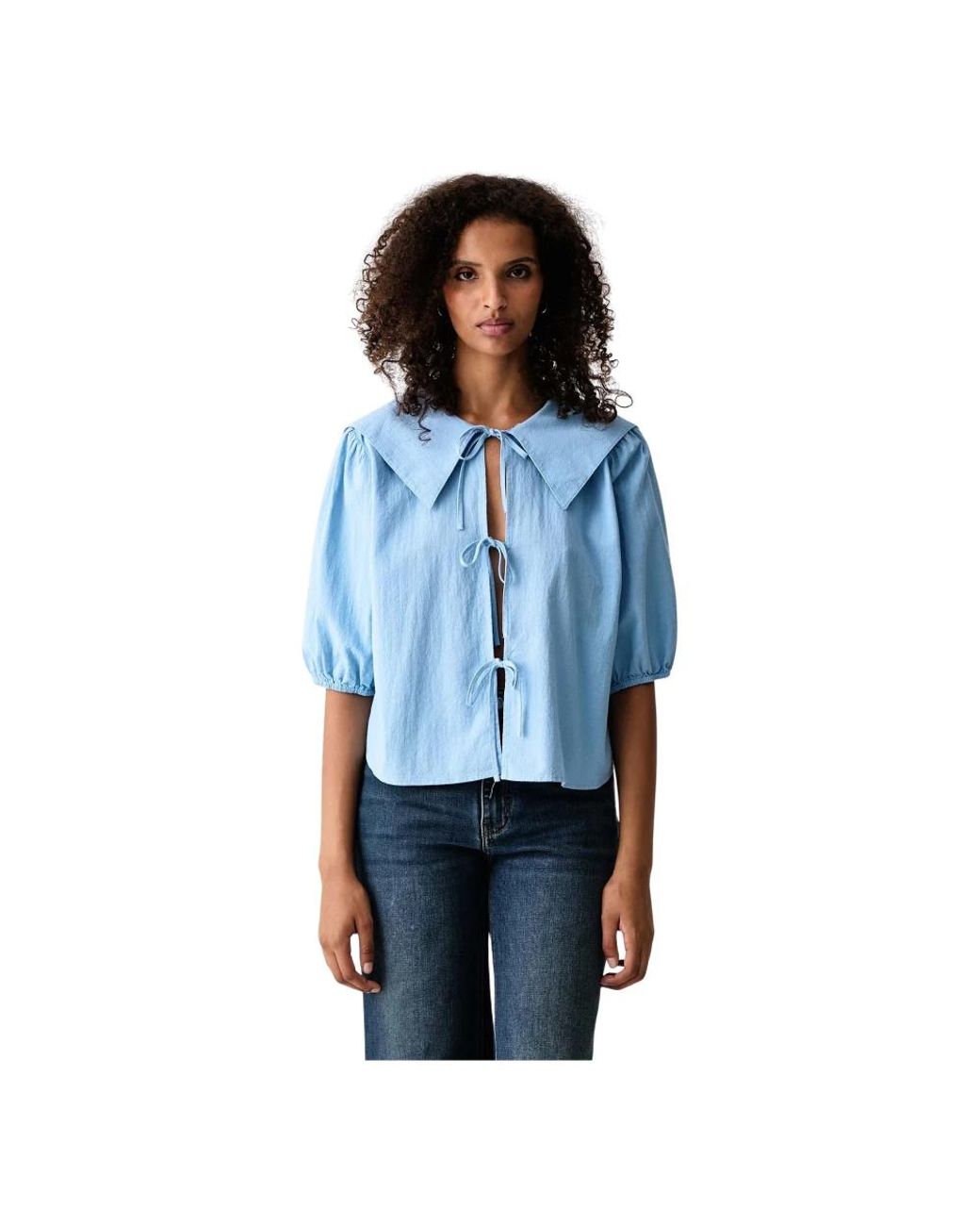 Marc O' Polo Blue Hemdbluse Mit Bindedetail