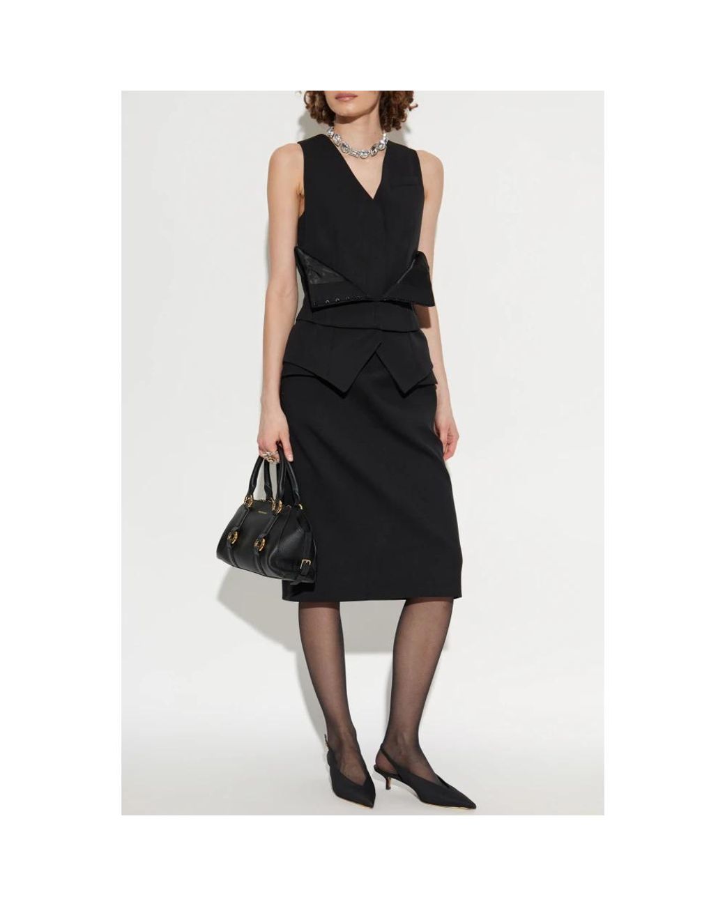 Midi Skirts McQueen de color Black