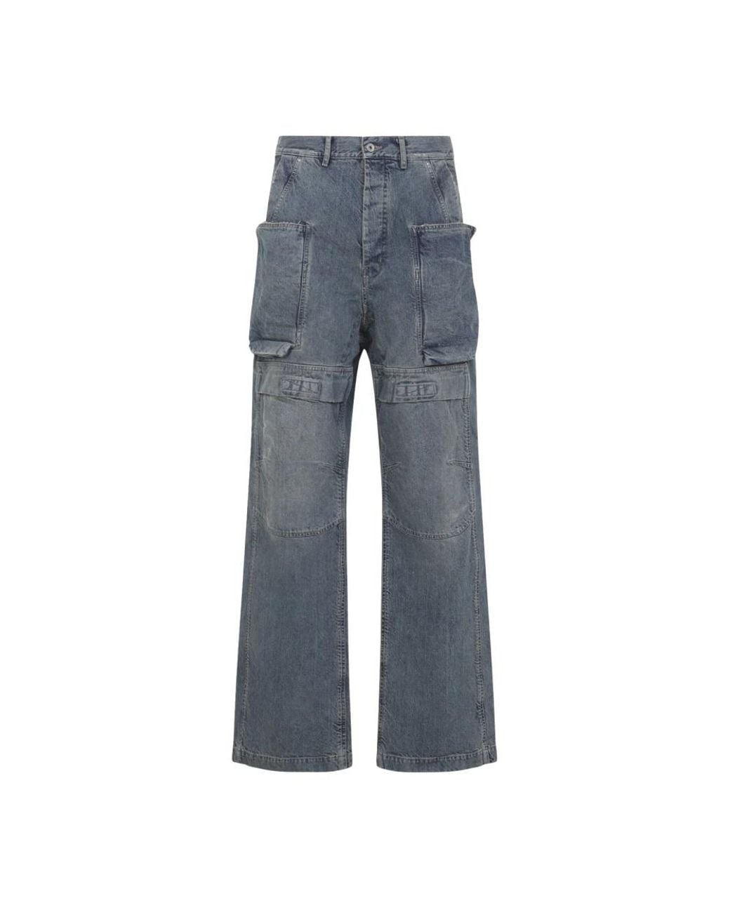 Rick Owens Blue Wide Jeans