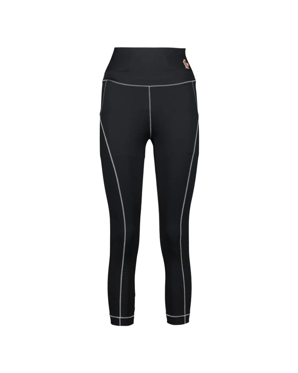 Moncler Broeken ,Zwart ,Nylon Zwarte Logo Legging Lente-Zomer 2025 in het Black