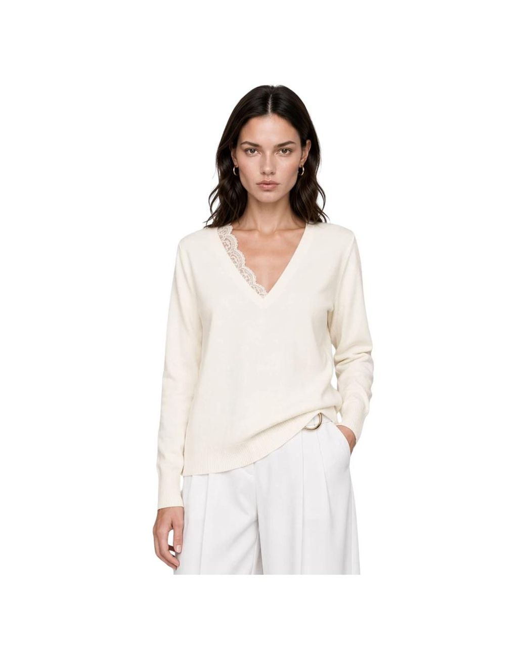Kocca White V-Neck Knitwear