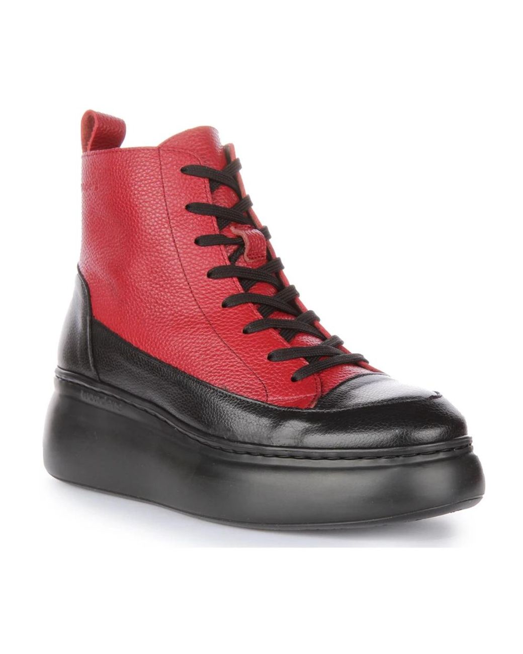 Wonders Red Lace-Up Boots