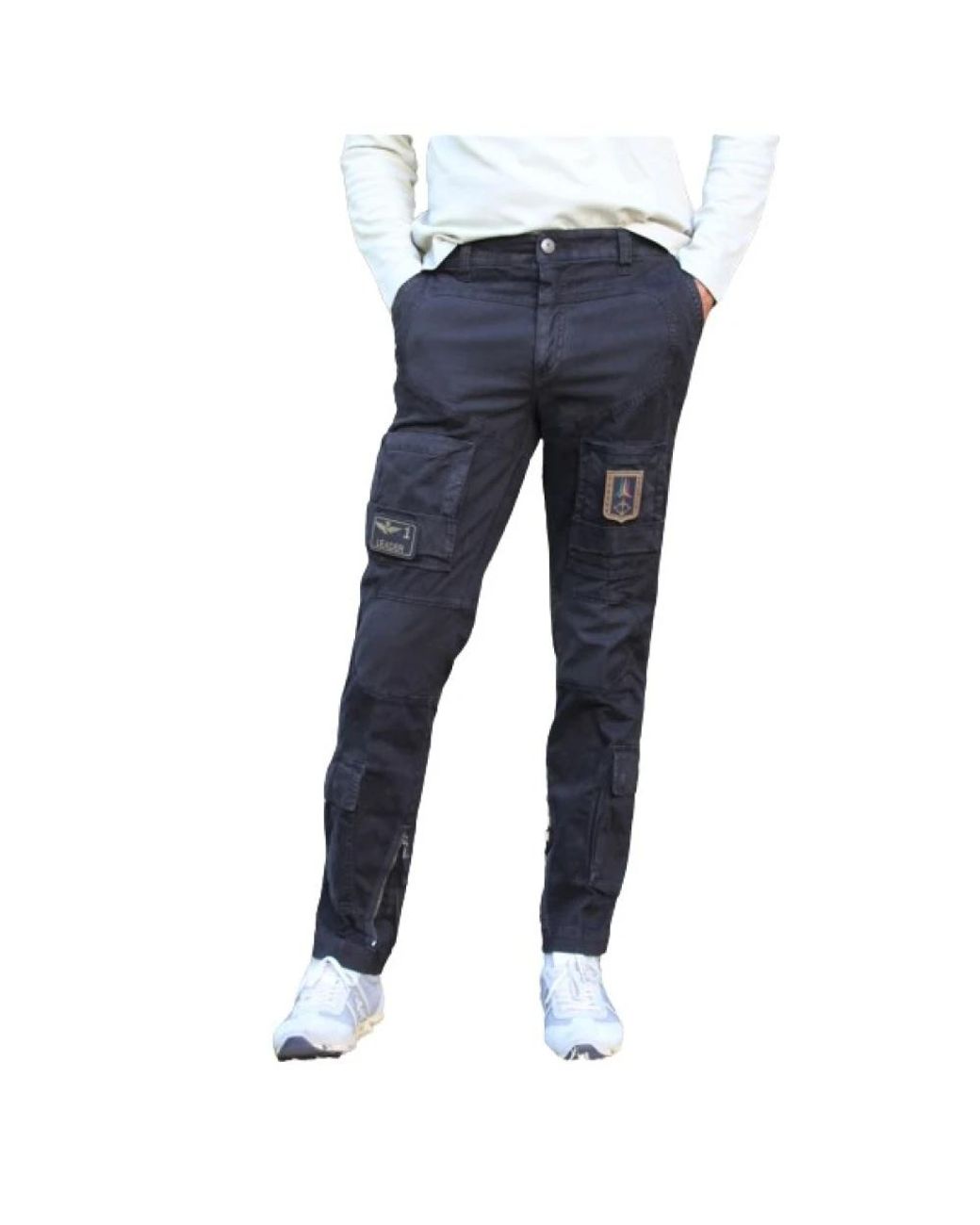Aeronautica Militare Blue Slim-Fit Trousers for men