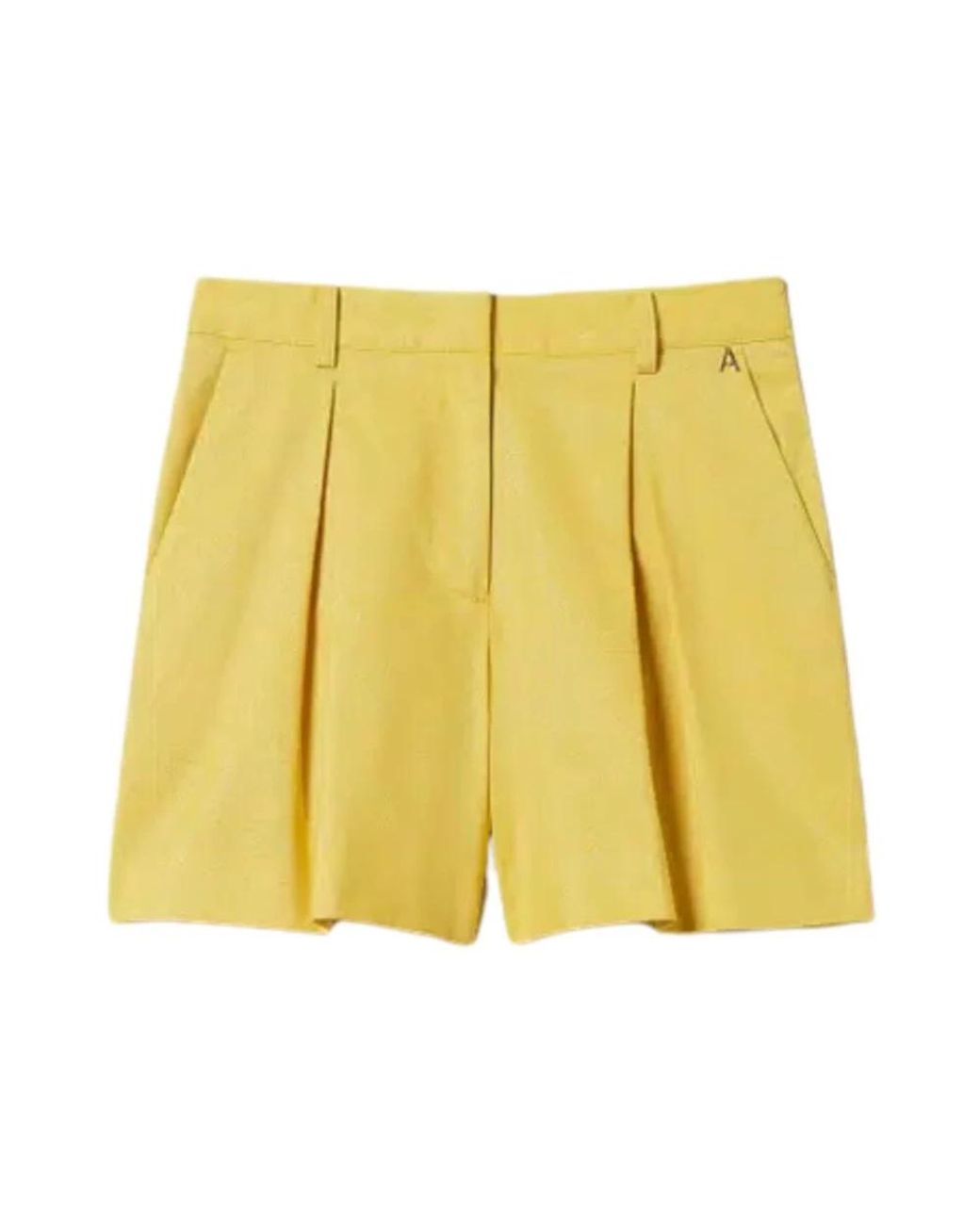 Twinset Yellow Short Shorts