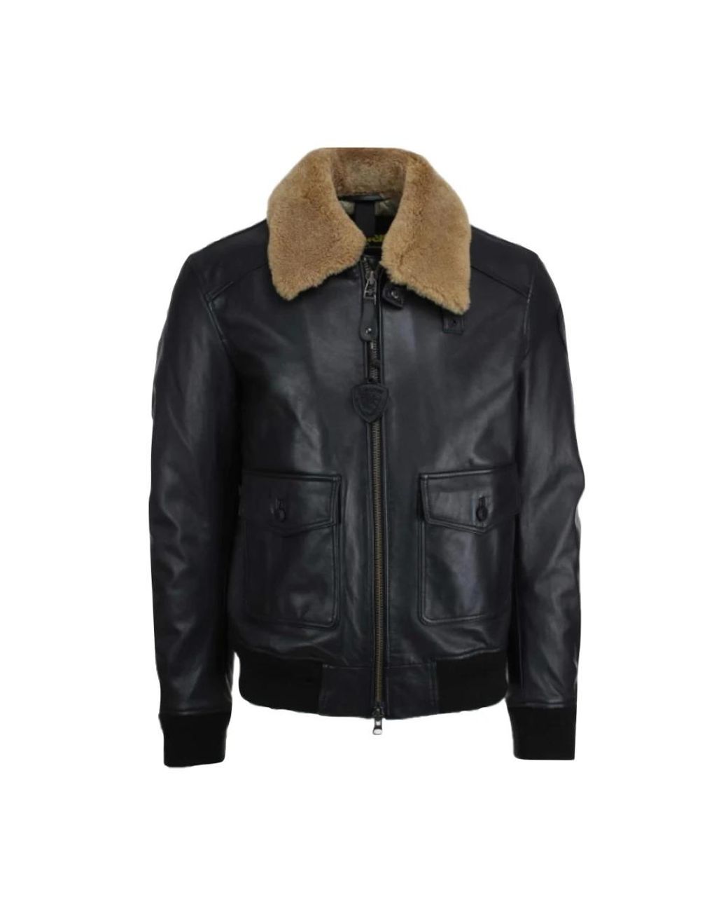 Leather Jackets Blauer pour homme en coloris Black