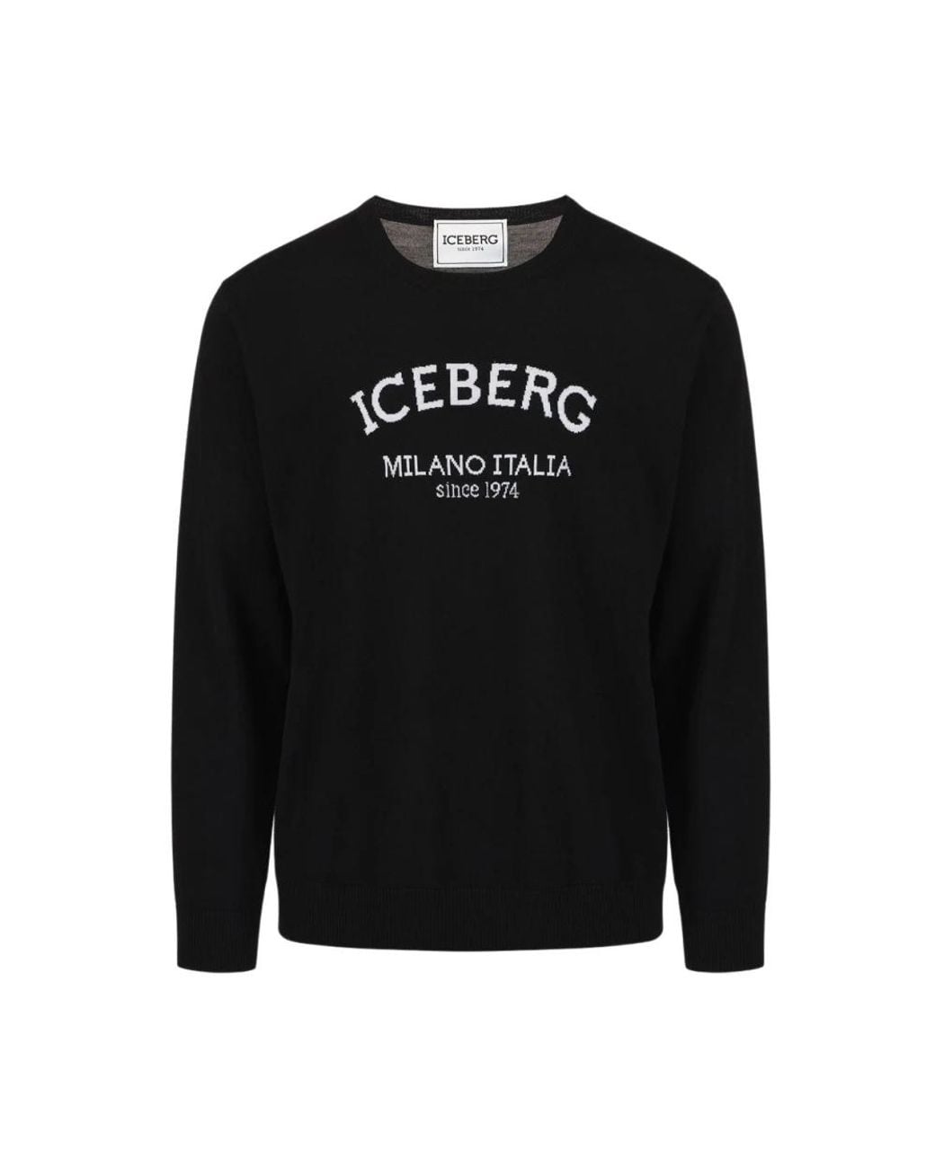 Iceberg Black Round-Neck Knitwear for men