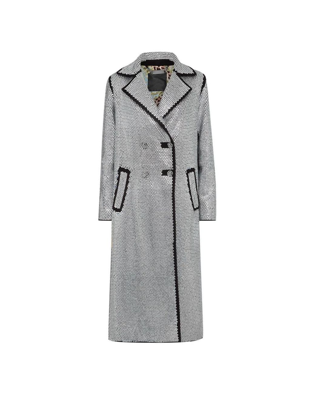 Philipp Plein Jassen ,Grijs ,Polyester Coat Long With Crystals in het Gray