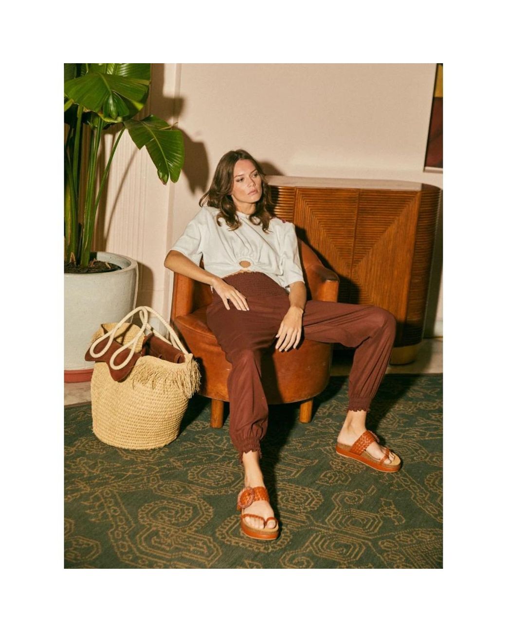 Johanna Ortiz Brown Flip Flops