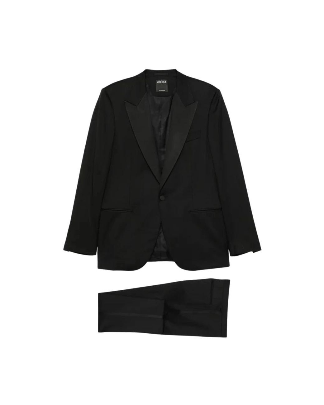 Zegna Black Single Breasted Suits for men