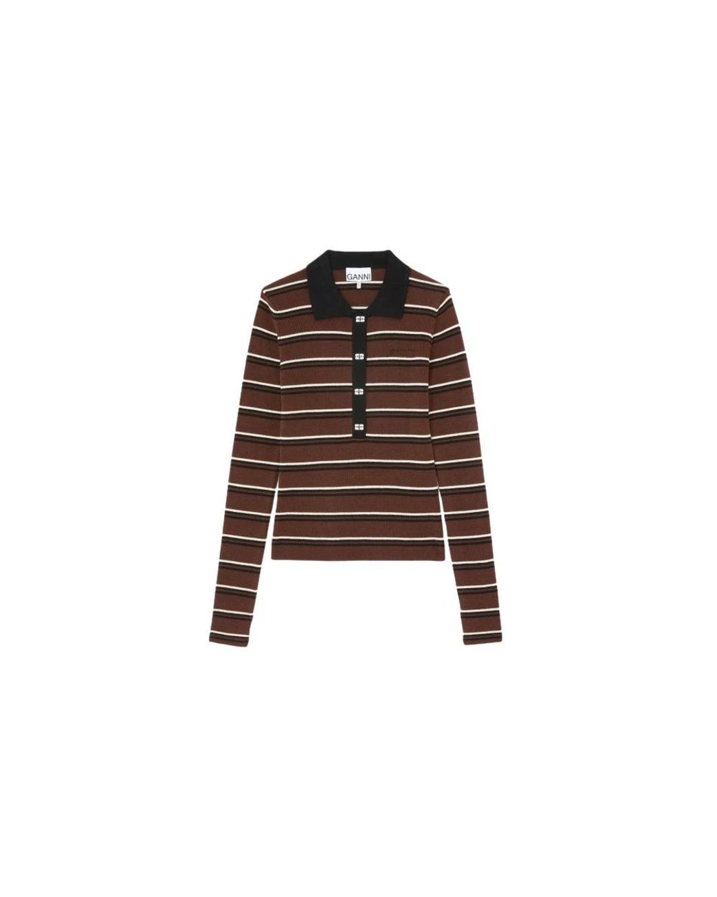 Ganni Brown Polo Shirts