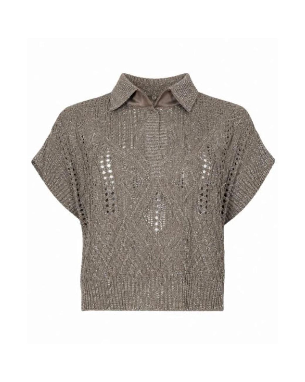 D.exterior Gray Round-Neck Knitwear