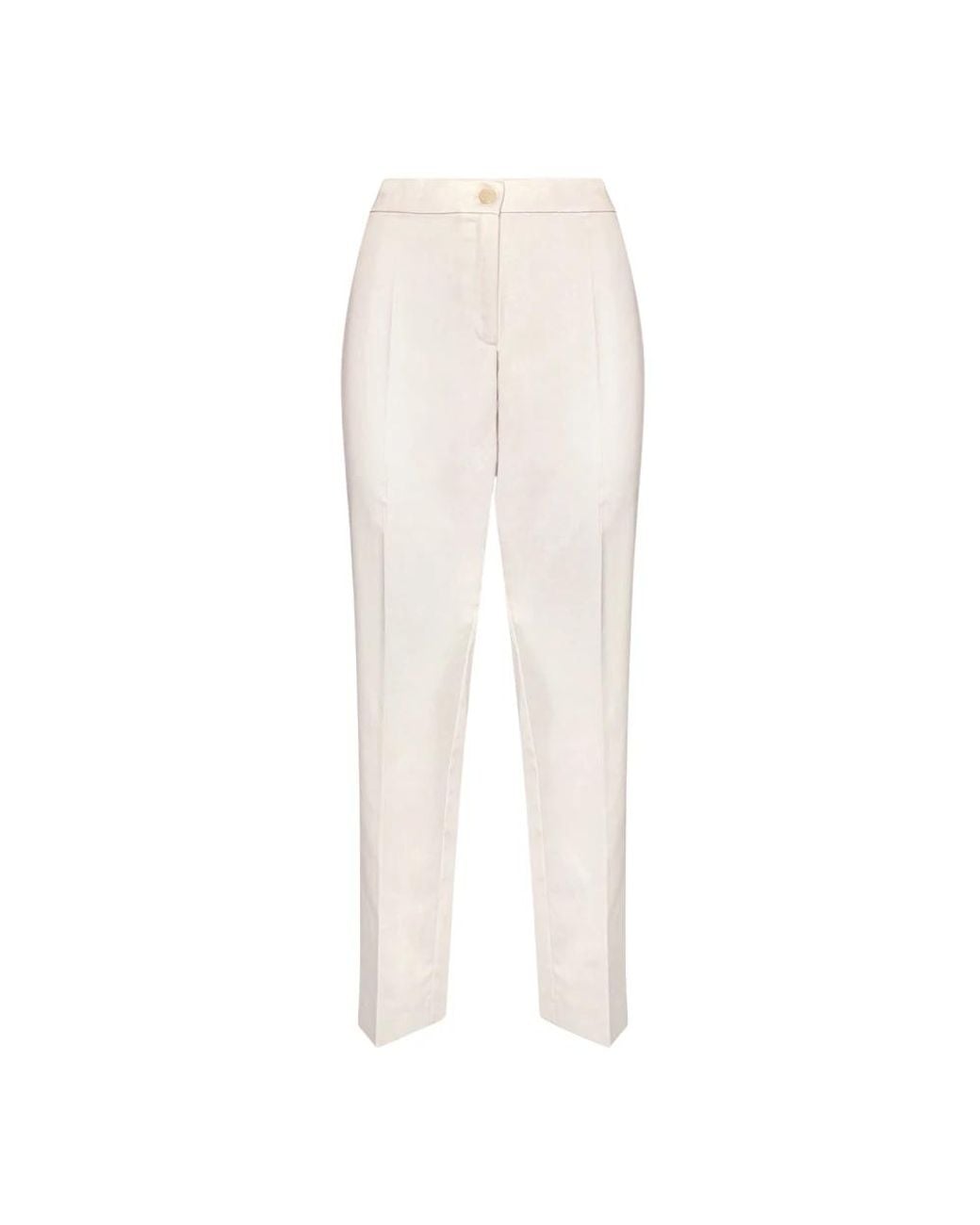 Elena Miro White Slim-Fit Trousers