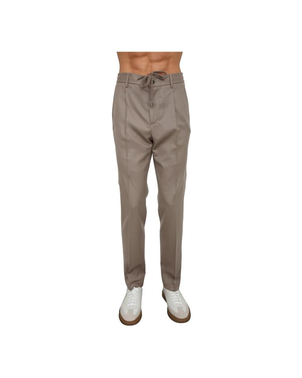 Peserico Gray Slim-Fit Trousers for men