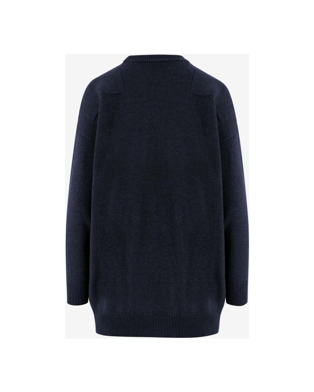 Jil Sander Blue Round-Neck Knitwear