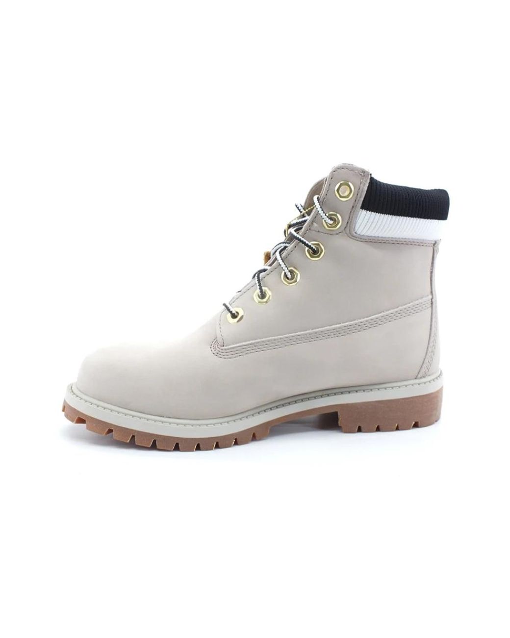 Timberland White Lace-Up Boots