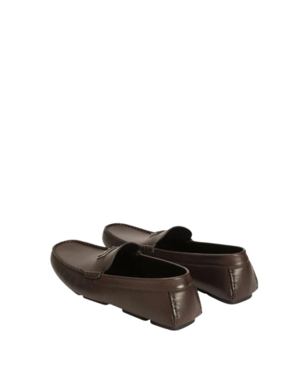 Dolce & Gabbana Brown Dolce & Gabbana Dark Leather Flat Shoes for men