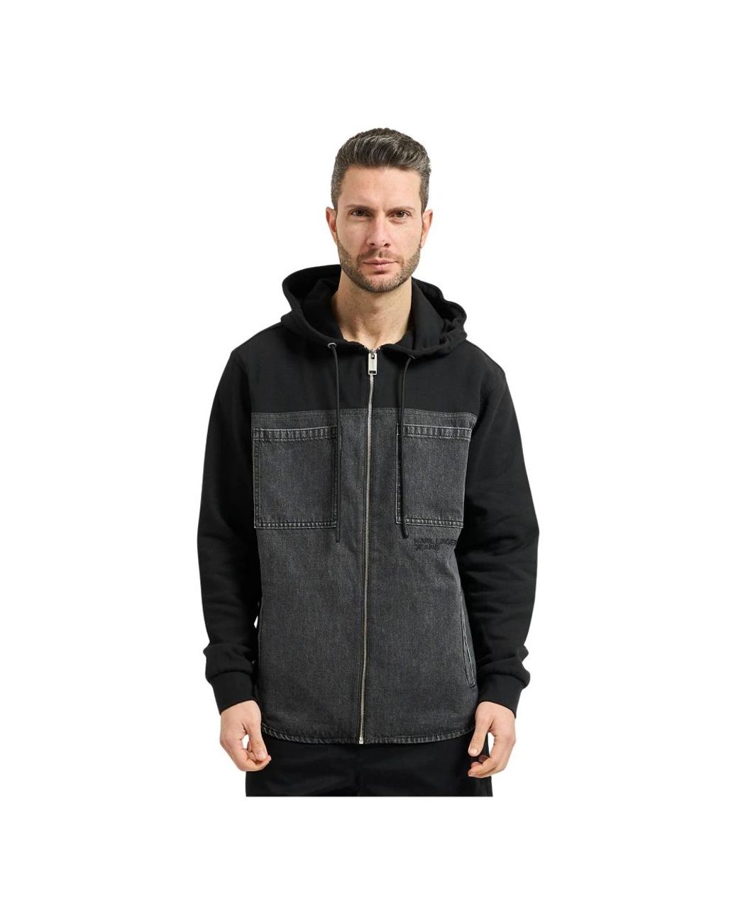 Karl Lagerfeld Black Zip-Throughs for men