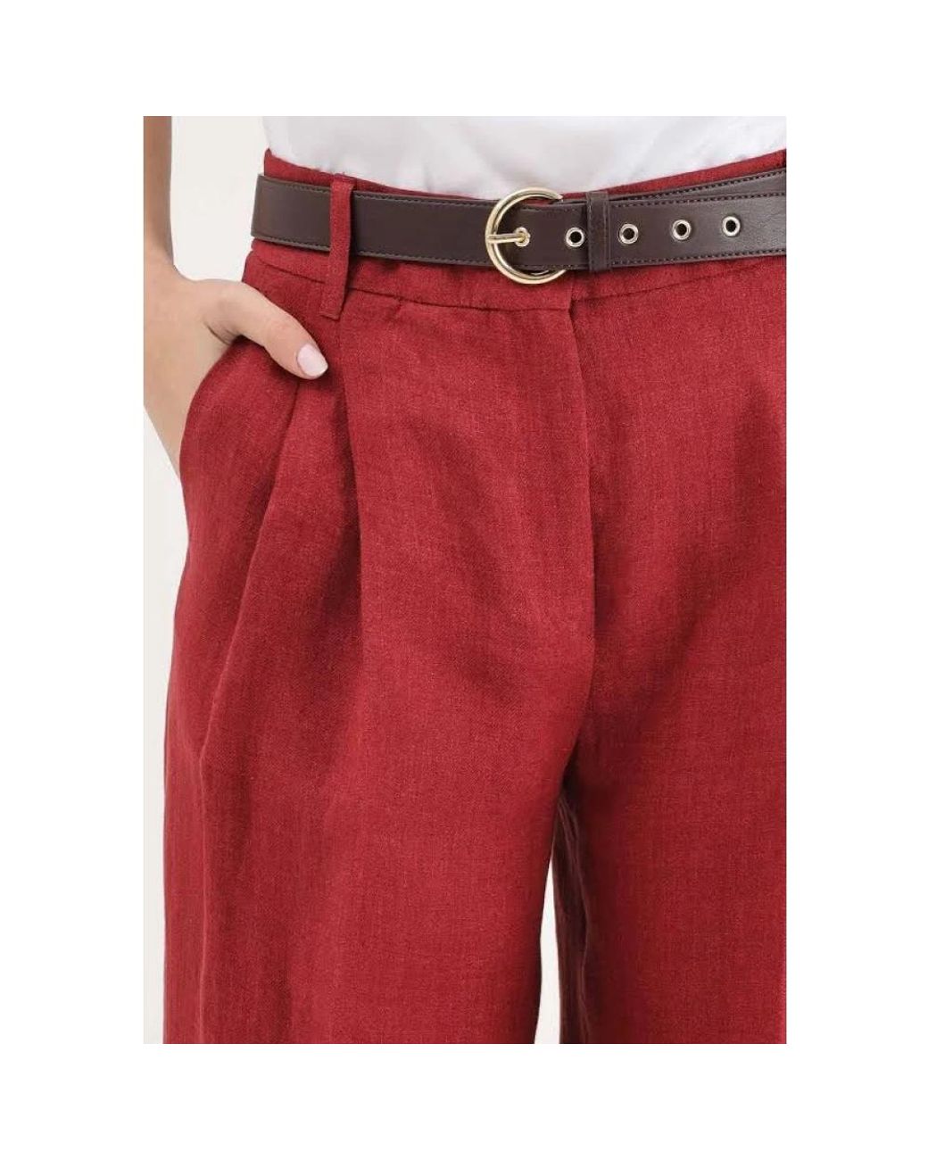 Max Mara Red Wide Trousers