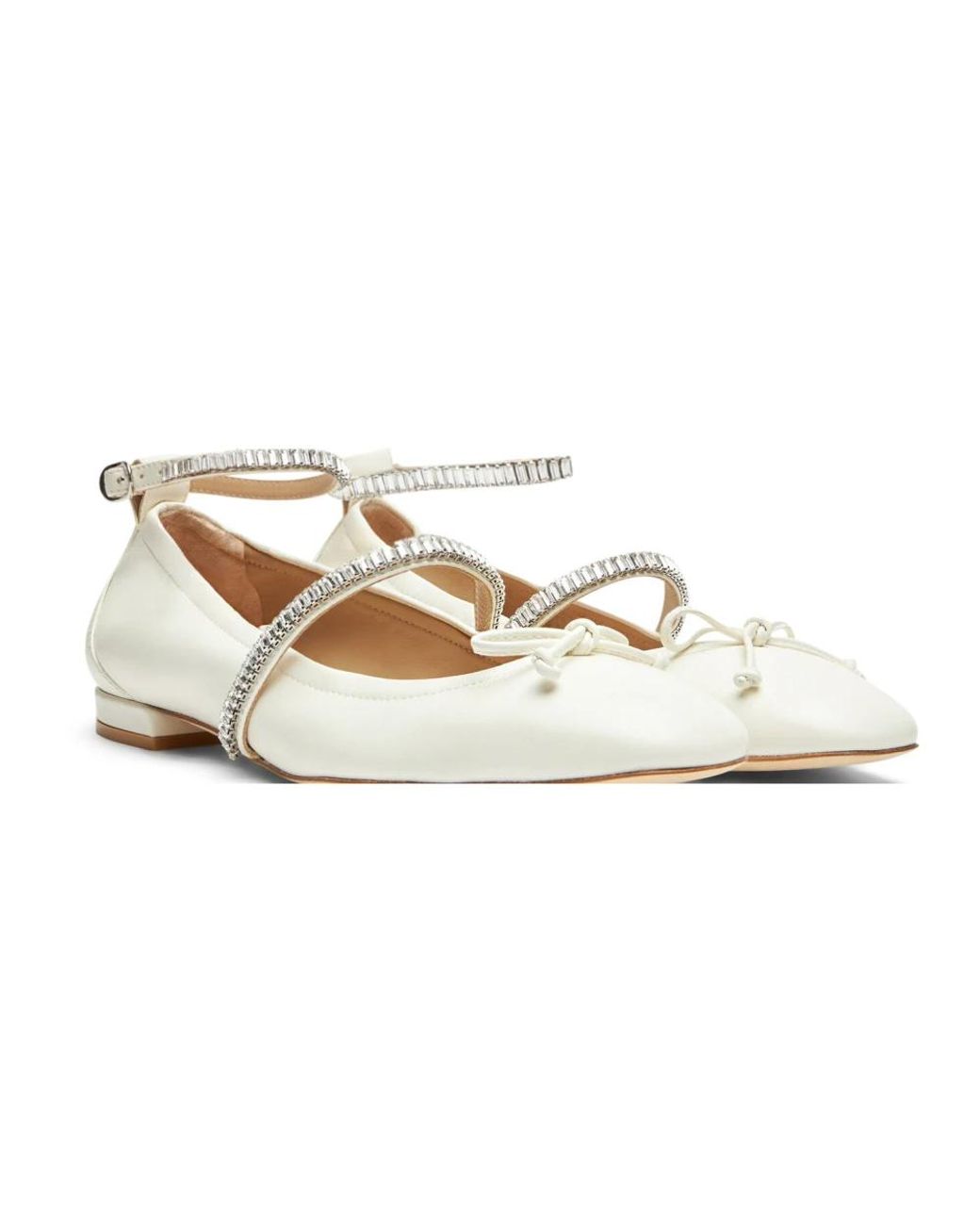 Stuart Weitzman White Stefanie Ballet Flat