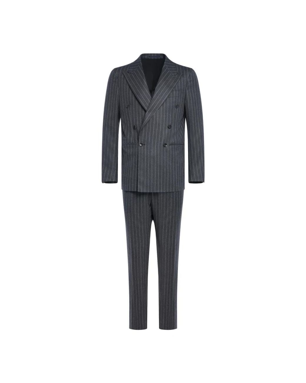 Franzese Collection Black Double Breasted Suits for men