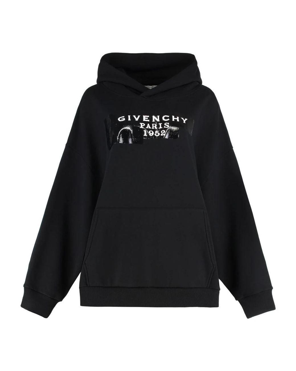 Givenchy Hoodies & Sweatvesten ,Zwart ,Katoen Zwarte Hoodie Met Logo En Kangoeroezak in het Black