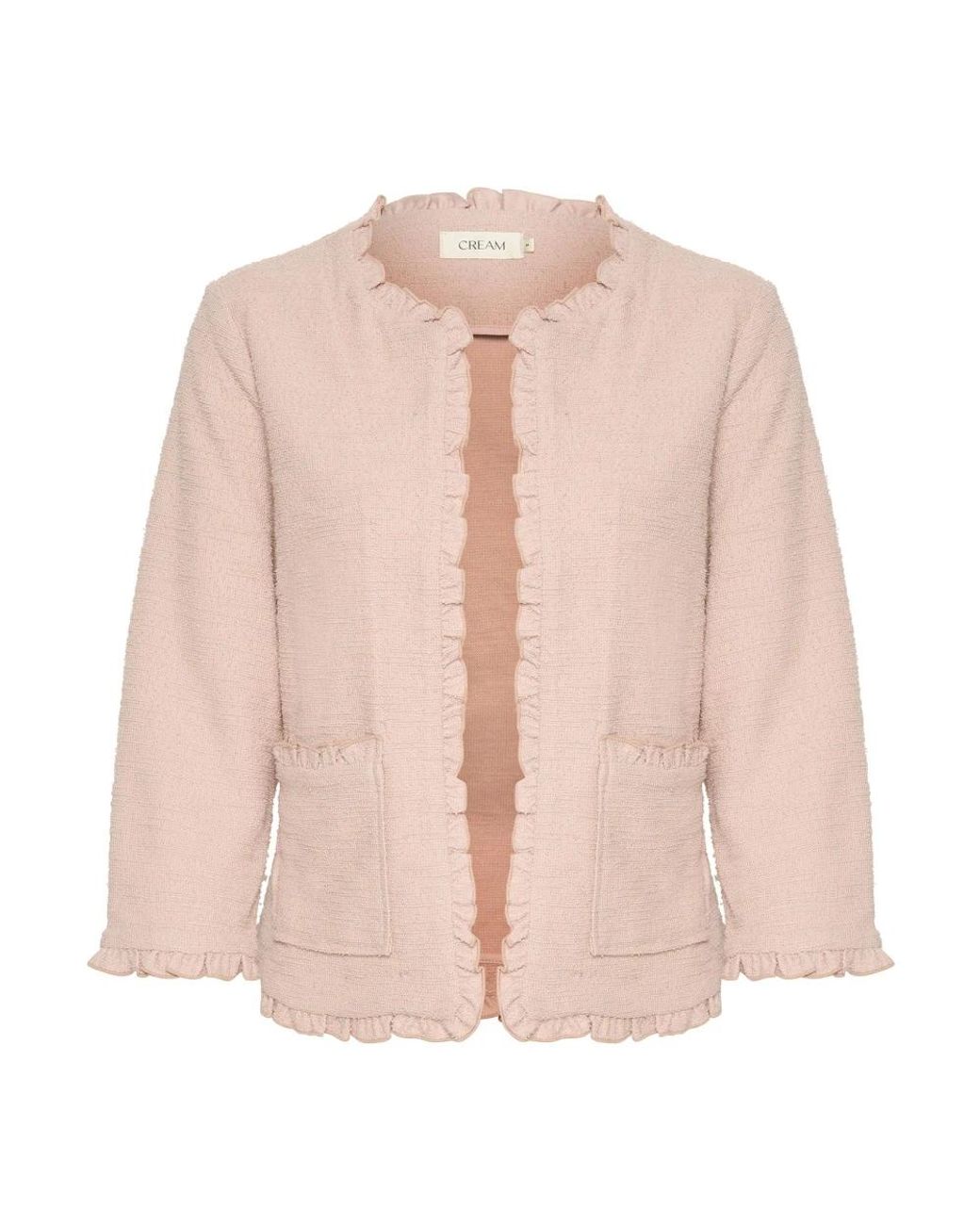 Cream Truien & Vesten ,Roze ,Katoen Rose Dust Vest Met Ruches in het Pink