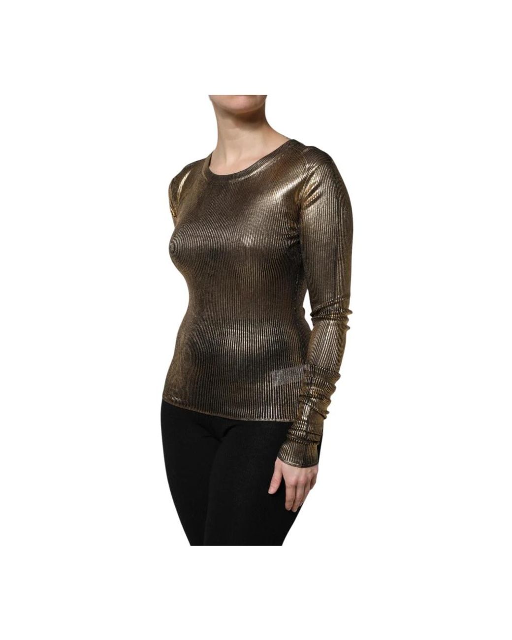 Dolce & Gabbana Yellow Round-Neck Knitwear