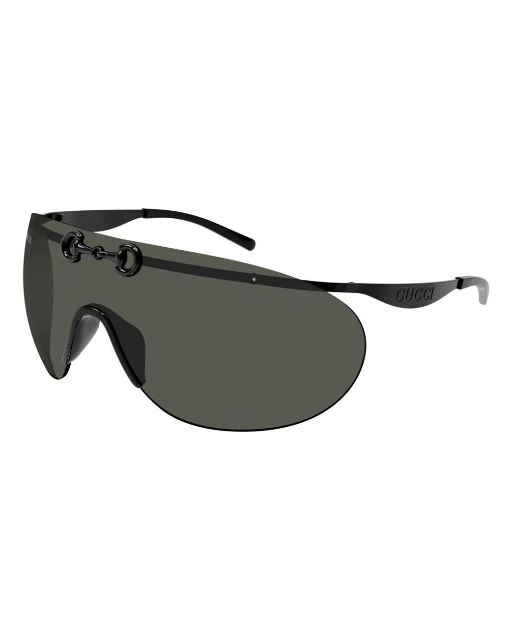 Gucci Accessoires ,Zwart ,Sportieve Metalen Masker Zonnebril in het Black voor heren