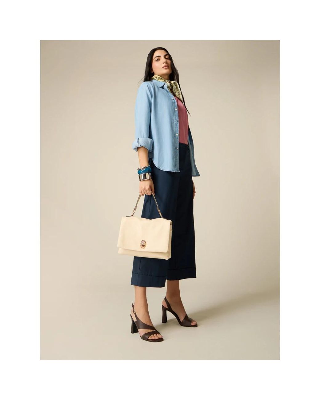 Wide Trousers Oltre de color Blue
