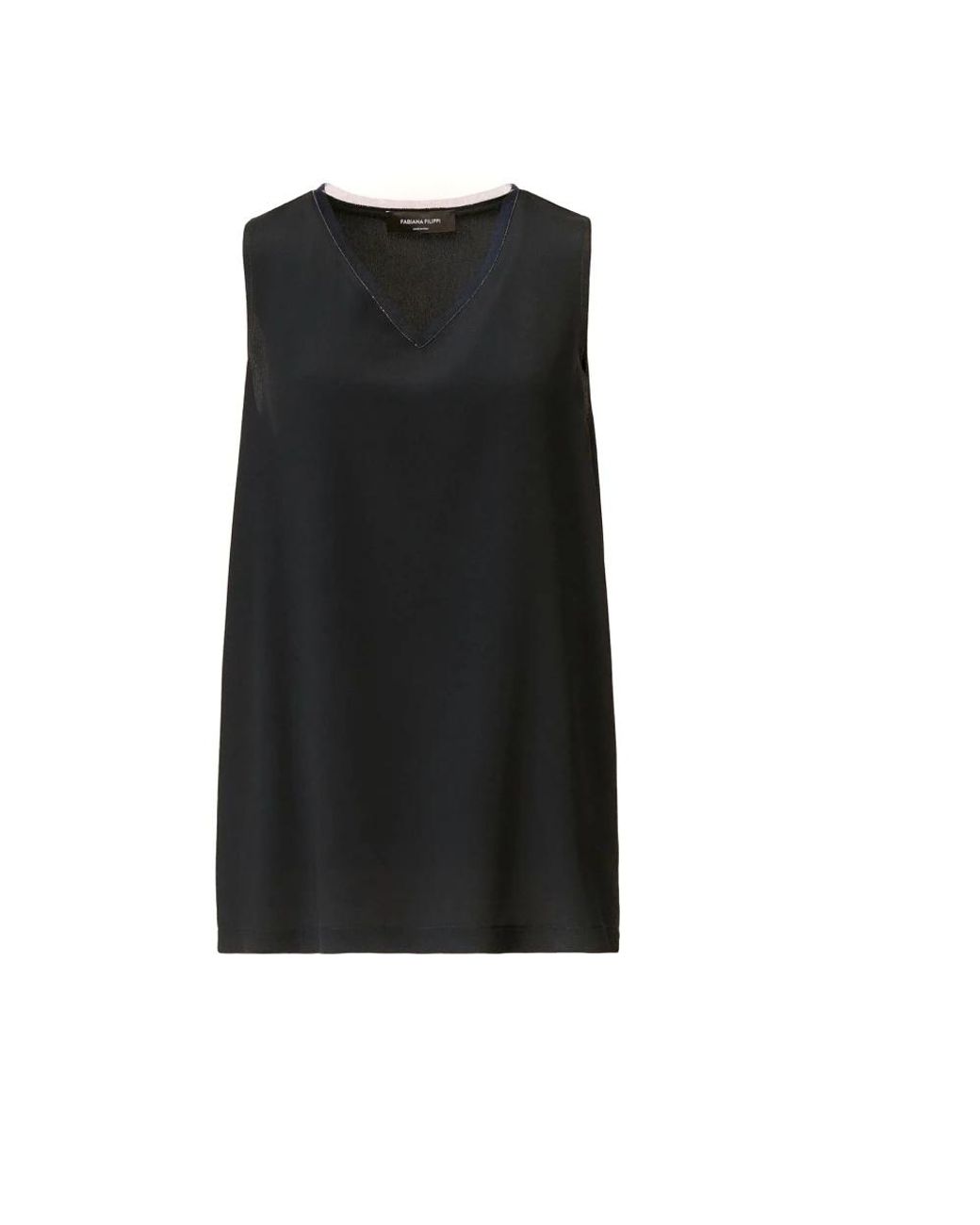Fabiana Filippi Black Sleeveless Tops