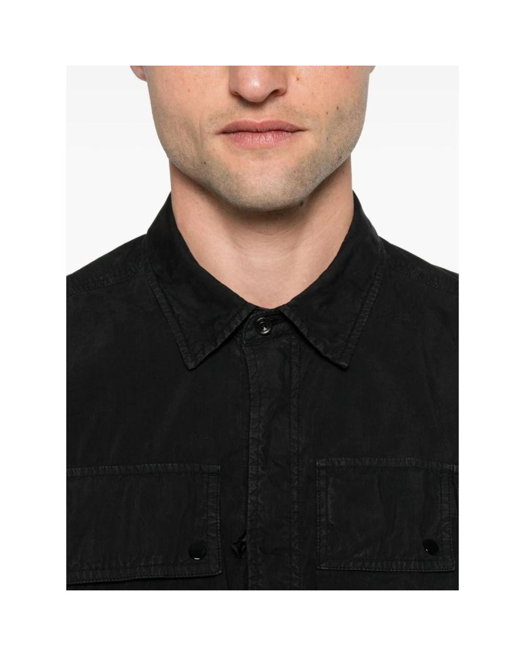 C P Company Black Short Sleeve Shirts for men