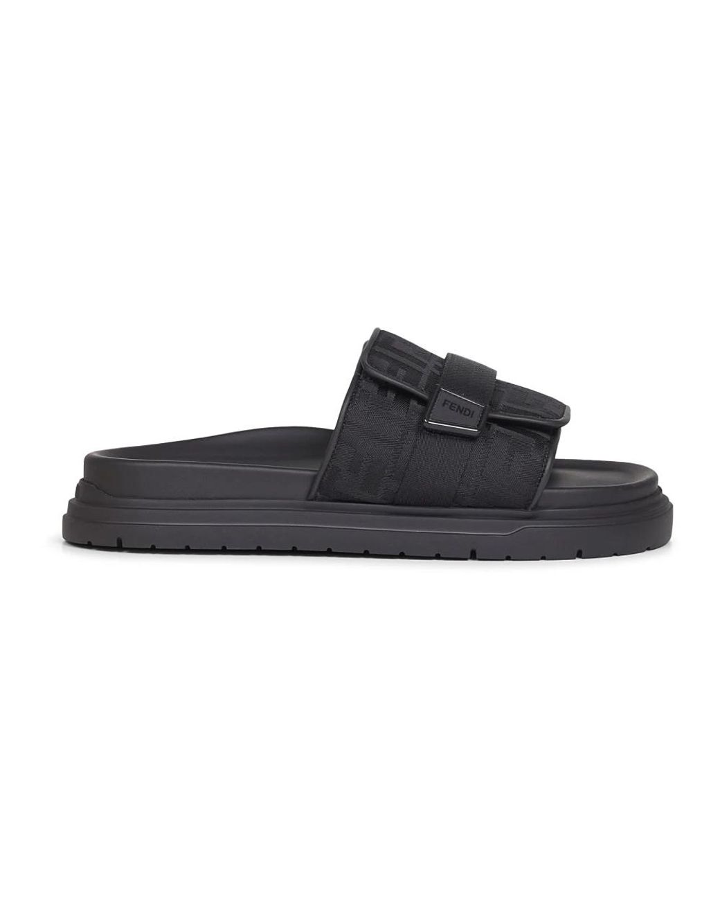 Fendi Schoenen ,Zwart ,Leer Chunky Slides in het Blue voor heren