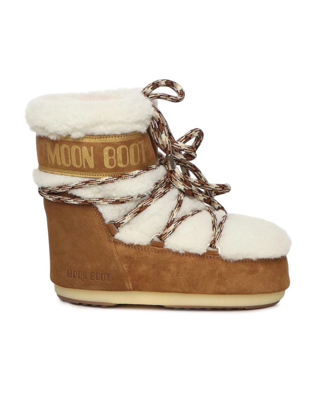 Moon Boot Icon Low Shearling Boot in het Metallic