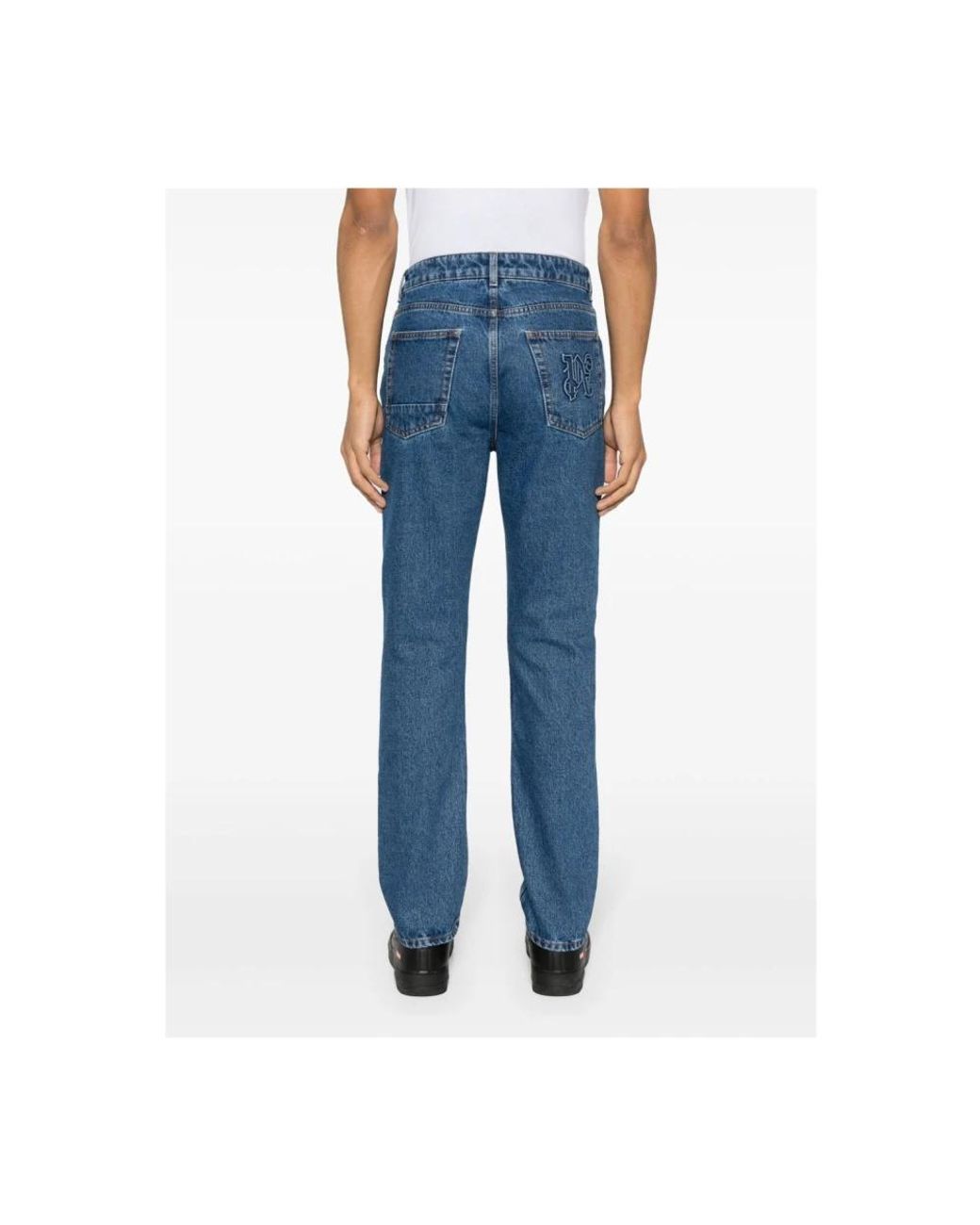 Palm Angels Blue Straight Jeans for men
