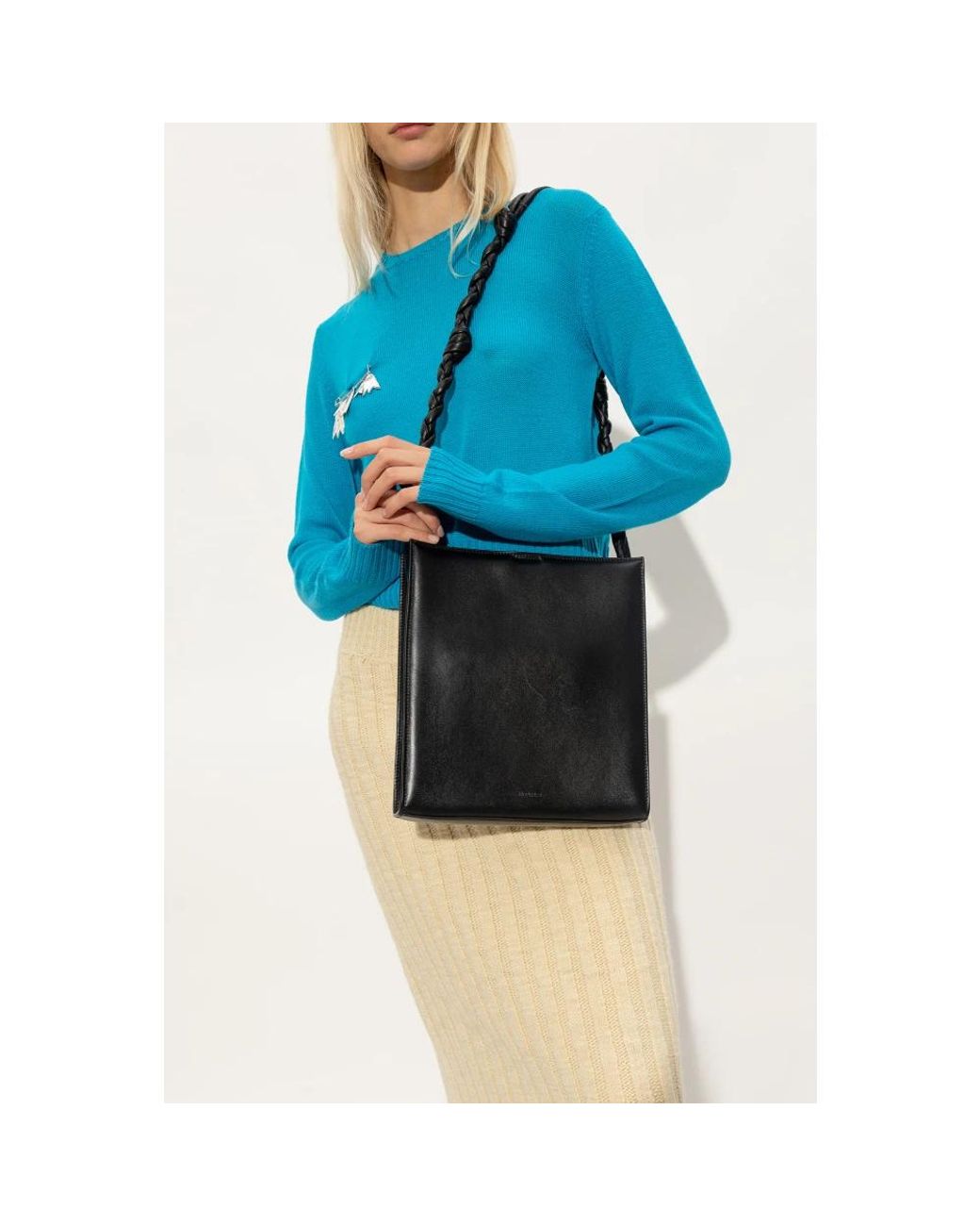 Jil Sander Black 'tangle medium' schultertasche