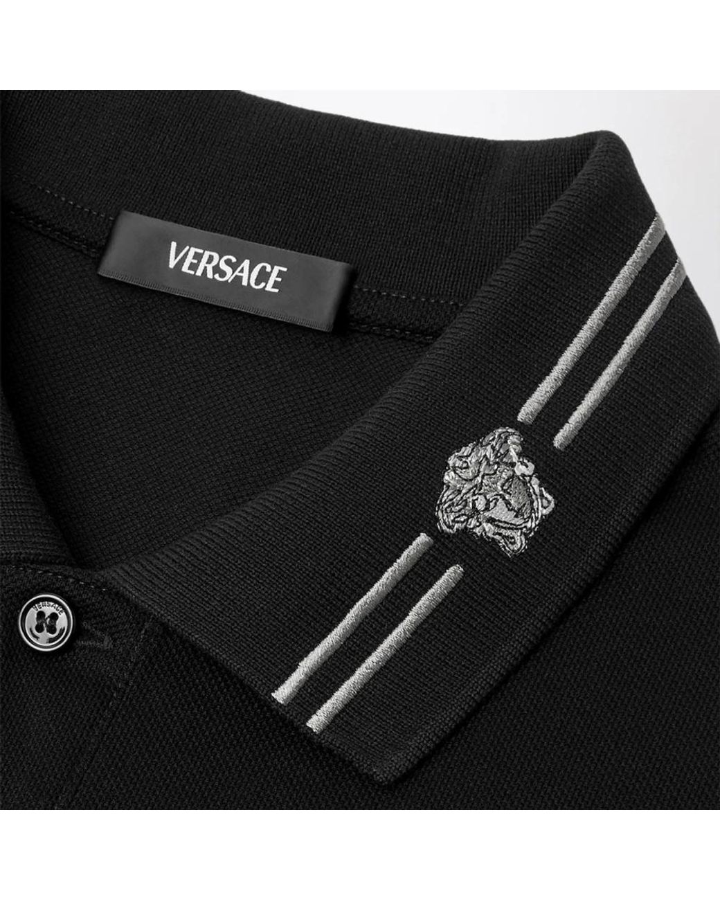 Polo Shirts Versace de hombre de color Black