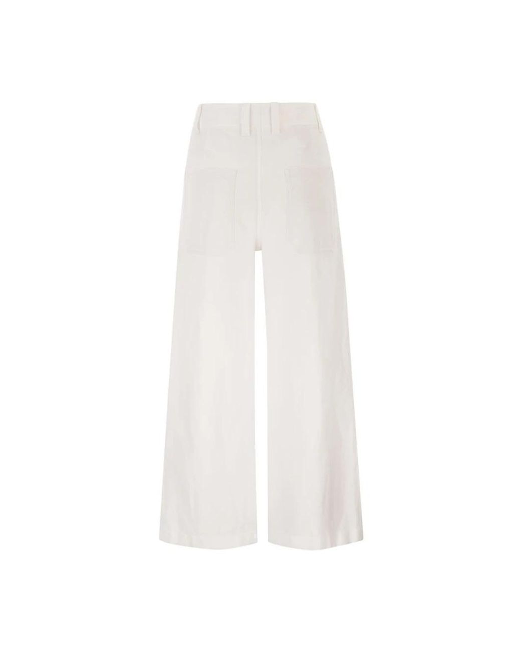 Brunello Cucinelli White Wide Trousers