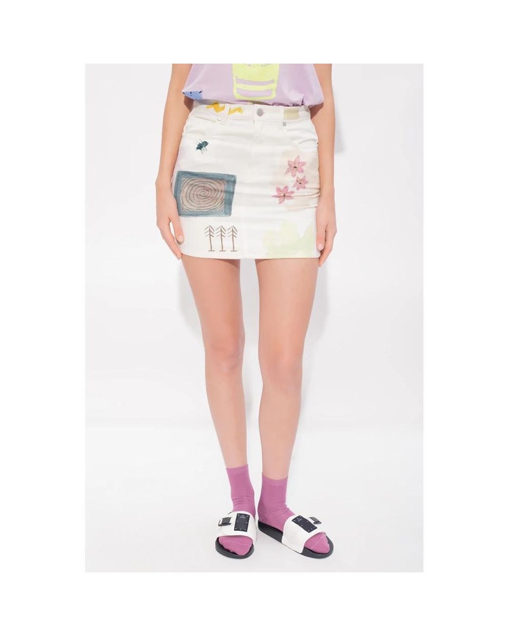 McQueen White Short Skirts