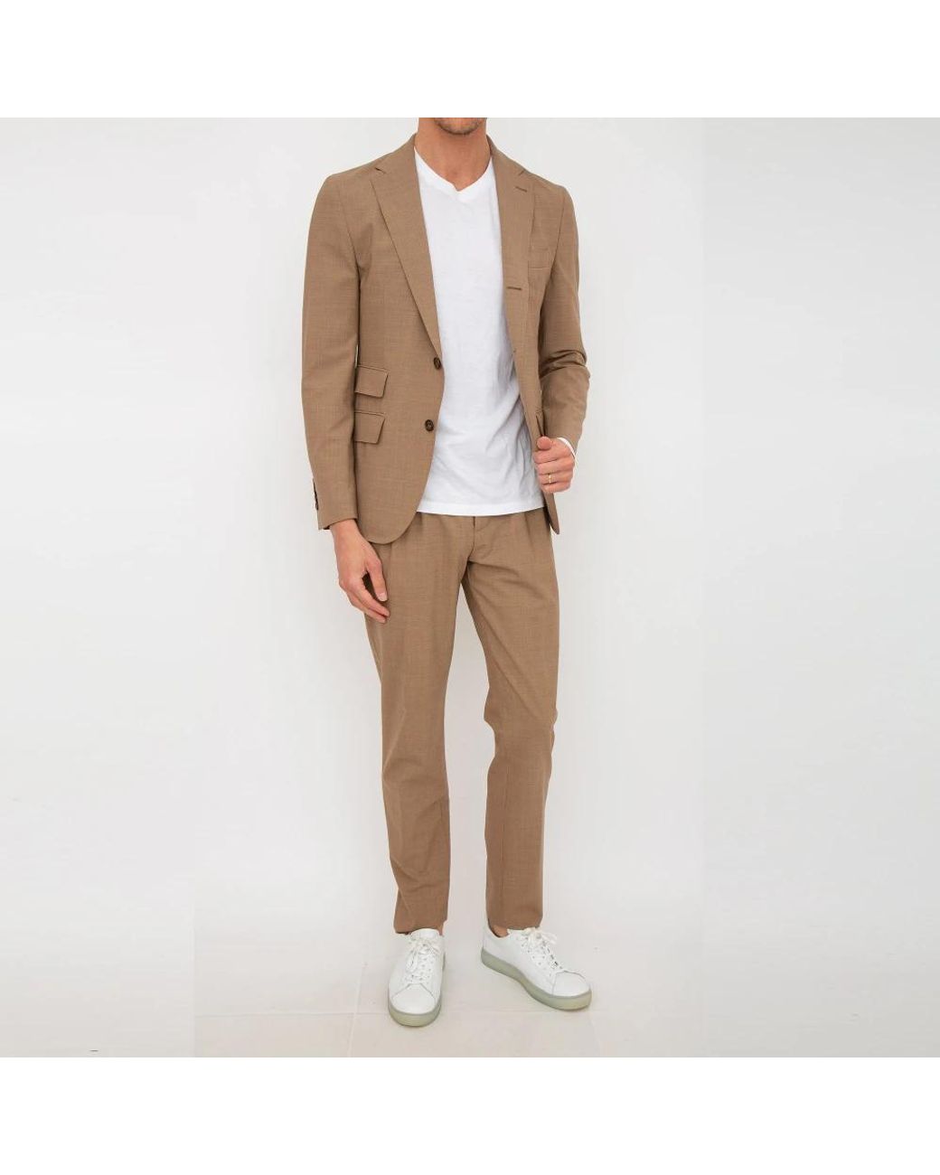 Eleventy Natural Single Breasted Suits for men