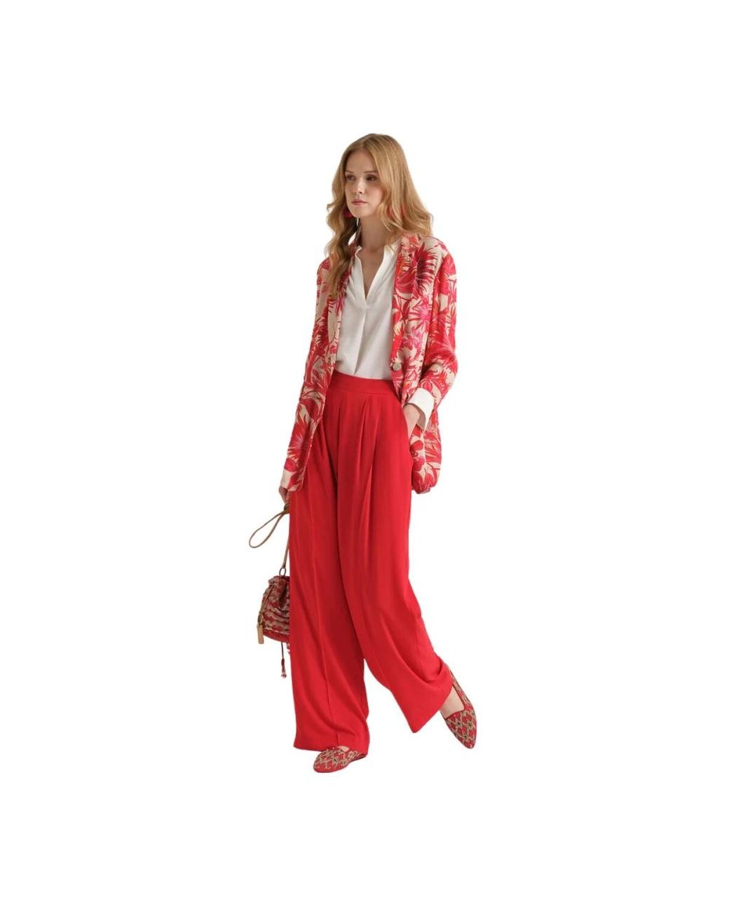 Maliparmi Red Wide Trousers