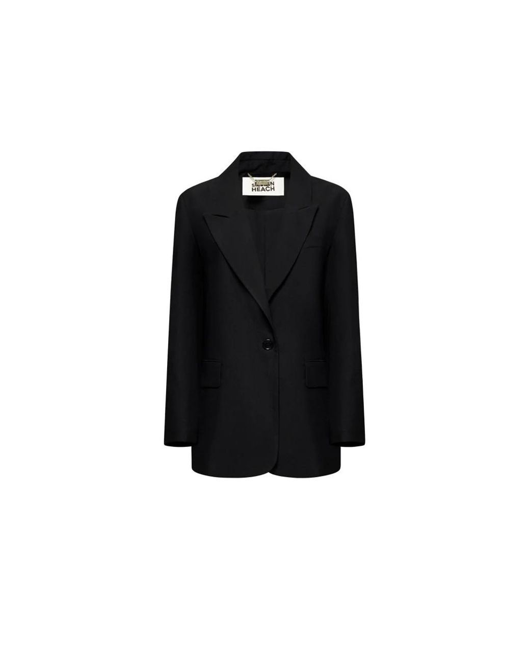 Silvian Heach Jassen ,Zwart ,Polyester Oversized Blazer Zwart in het Black