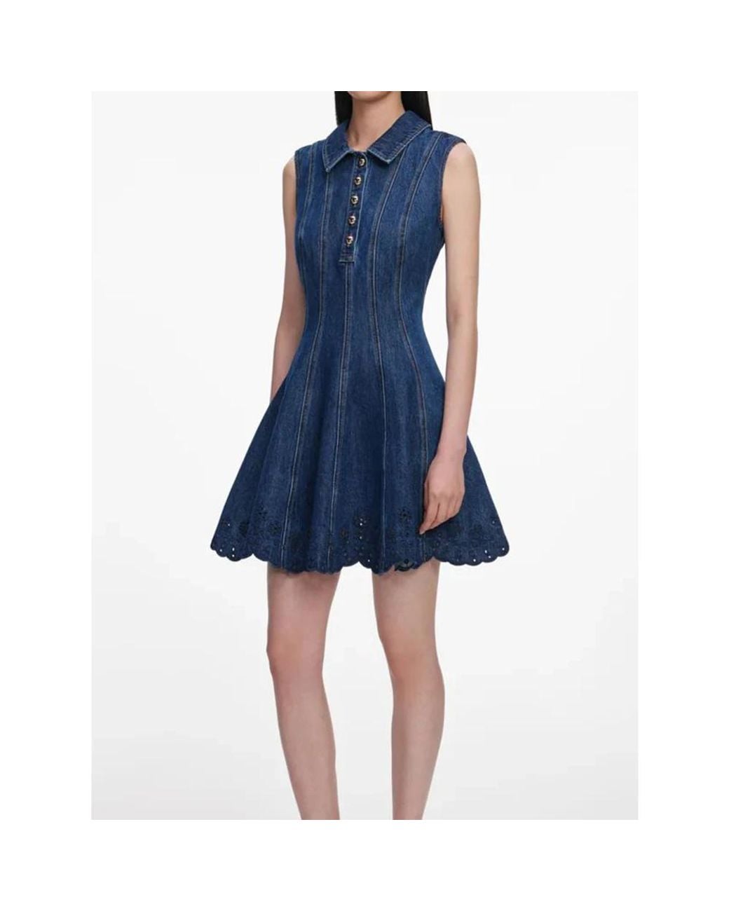 Self-Portrait Blue Short Dresses