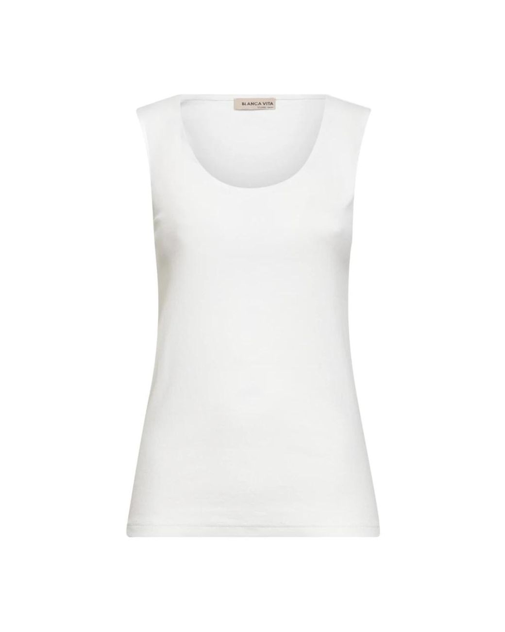 Blanca Vita White Sleeveless Tops