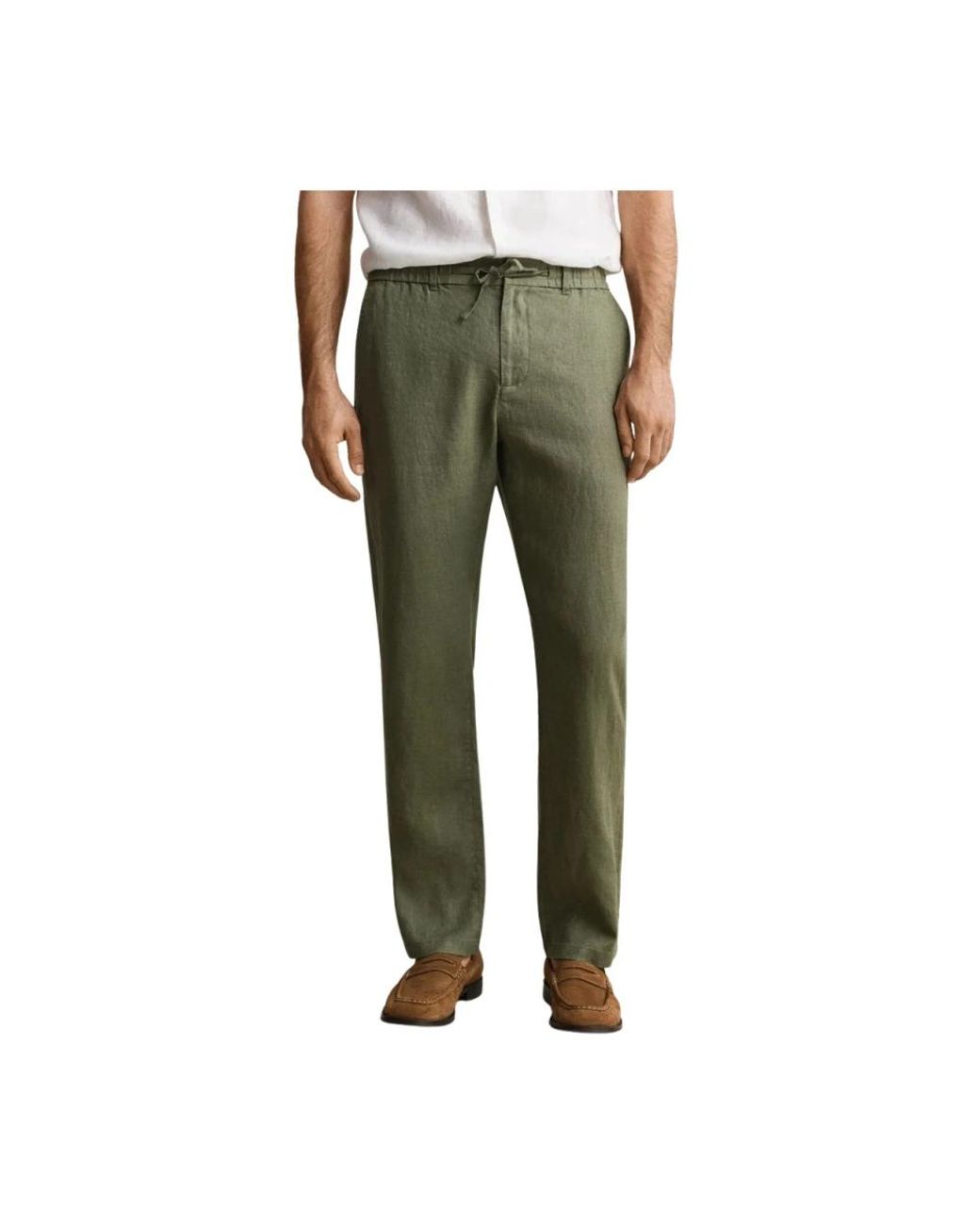 Gant Green Straight Trousers for men