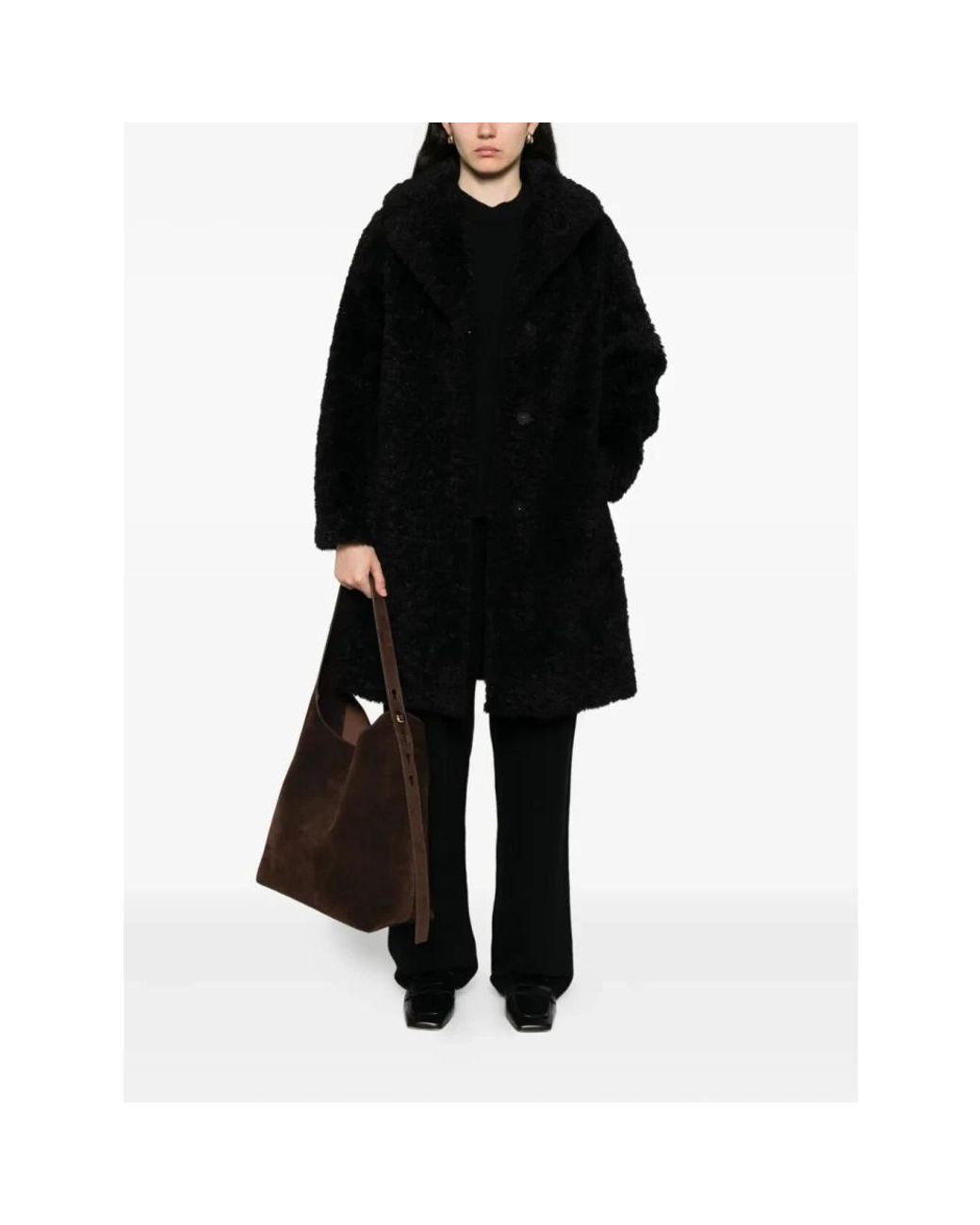 Herno Black Faux Fur & Shearling Jackets