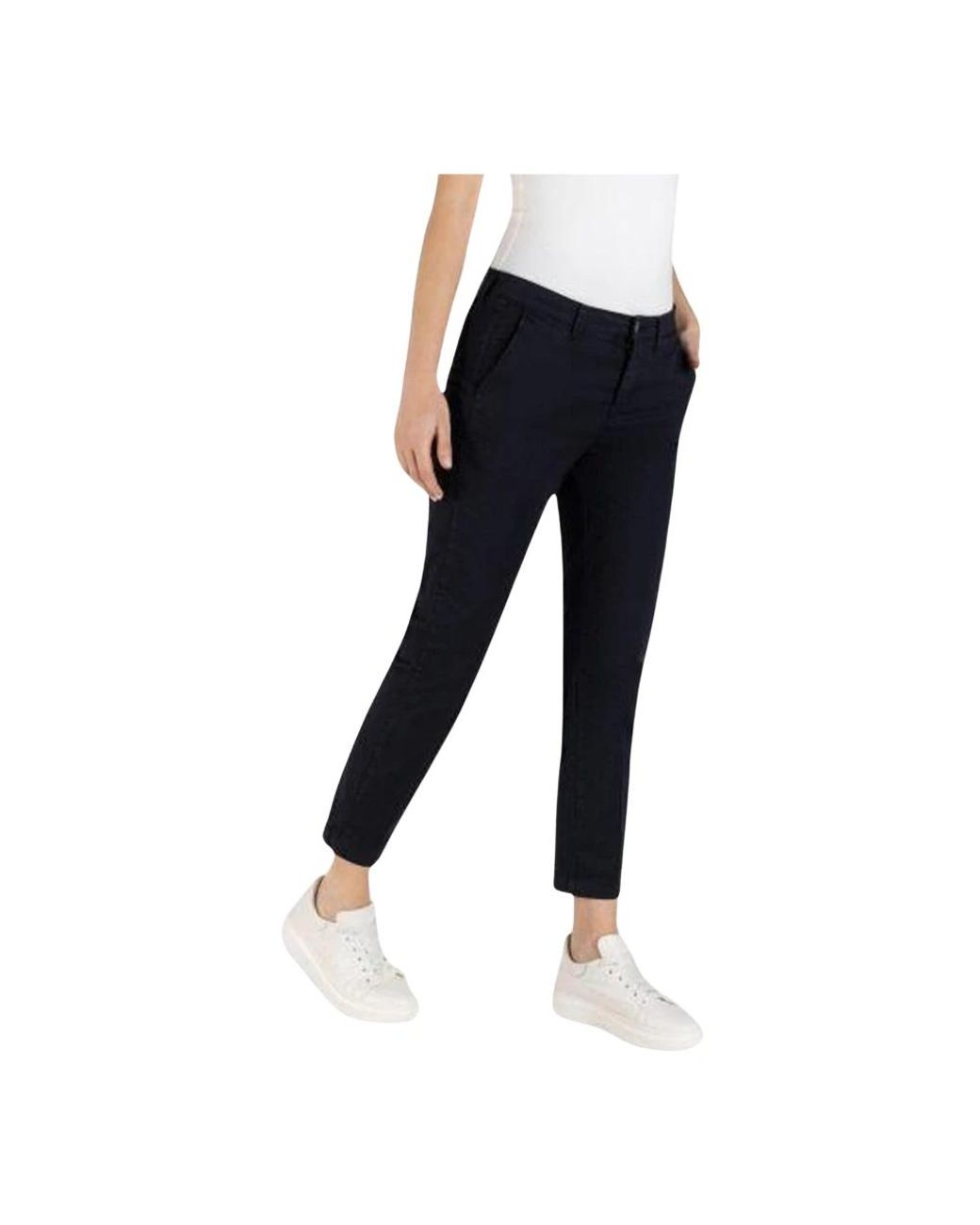 M·a·c Broeken ,Zwart ,Donkerblauwe Chino Turn Up Broek in het Black