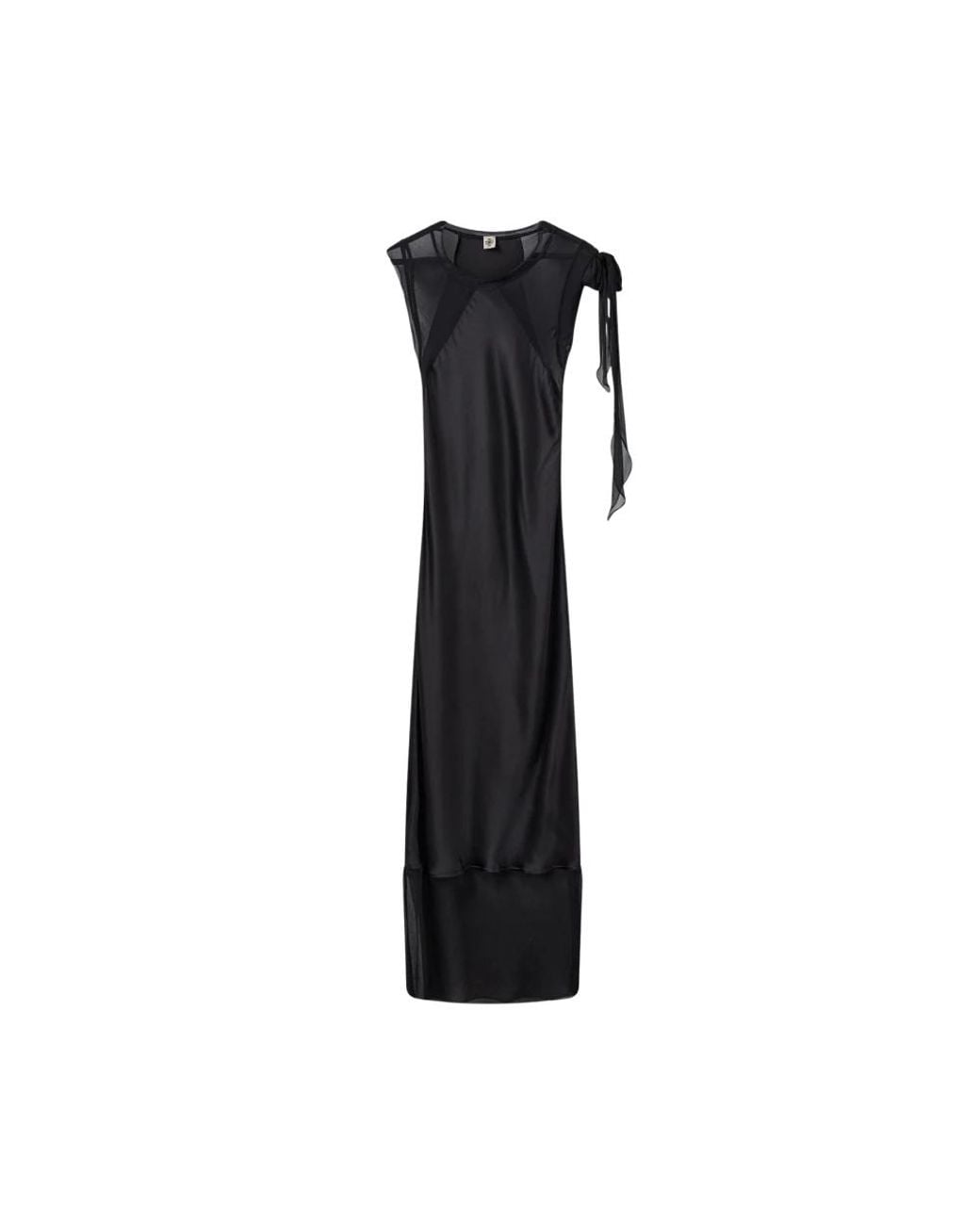 THE GARMENT Kleedjes ,Zwart ,Zijden Maxi Jurk Met Doorschijnende Details in het Black