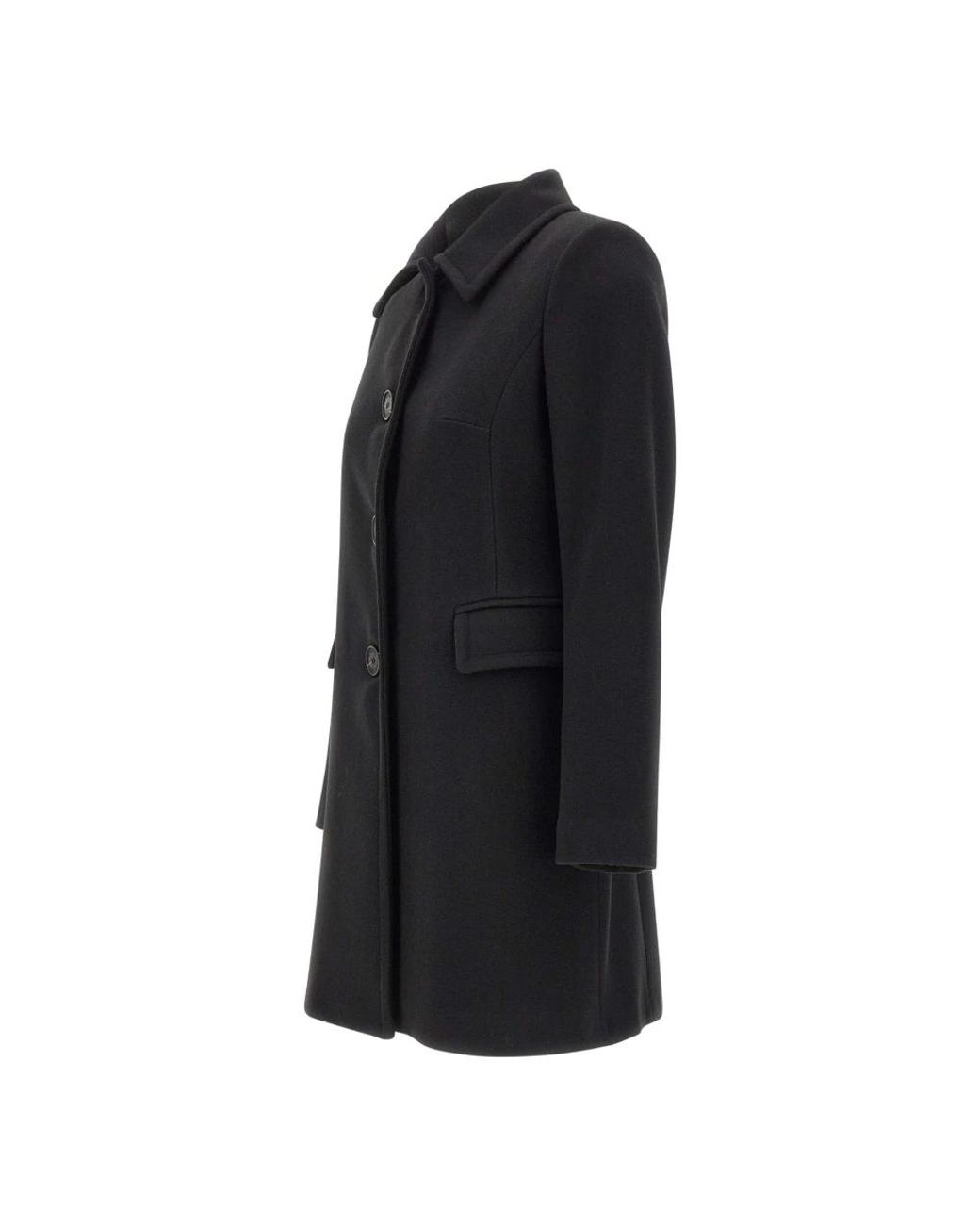 Kaos Black Single-Breasted Coats
