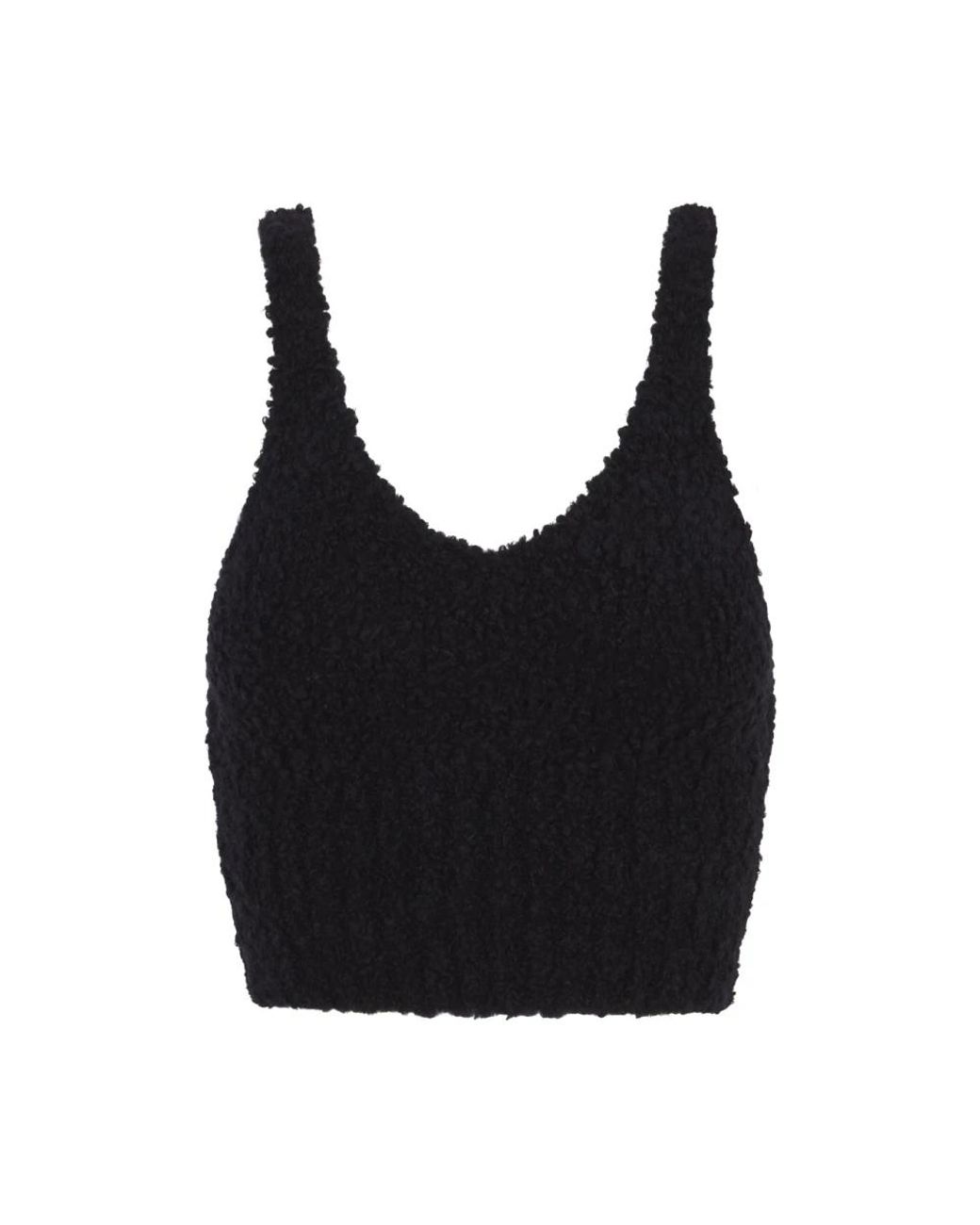 Cortana Black Sleeveless Tops